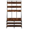 vidaXL Clothes Rack with Shoe Storage Smoked Oak 39.4"x15.7"x72.4" - 4 of 4