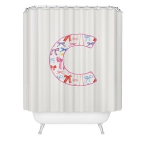 Deny Designs April Lane Art Fancy Bow Monogram Shower Curtain - 1 of 3