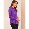 INSPIRE CHIC Women's Elegant V Neck Long Sleeve Office Work Satin Shirt - 4 of 4