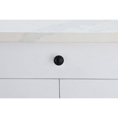 Matte Black Round Mushroom Knob Set with Mounting Hardware