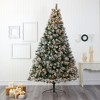 Nearly Natural 9-ft Flocked Oregon Pine Artificial Christmas Tree with 600 Clear Lights and 1580 Bendable Branches - 4 of 4