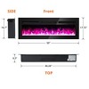 50" Electric Fireplace Inserts,Recessed and Wall Mounted Electric Fireplace Heater with Wireless Remote Control,12 Flame Color Adjustable - 3 of 4