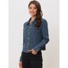 INSPIRE CHIC Women's Turndown Collar Button-Up Long Sleeves Texture Casual Jacket - 2 of 4