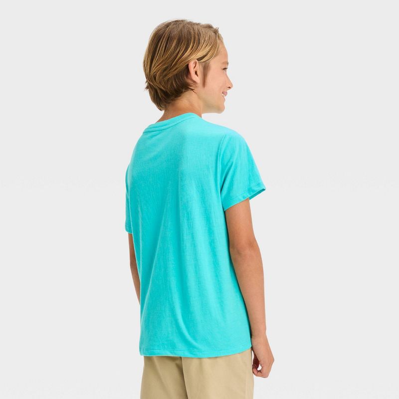 Boys' Short Sleeve Biking Frog Graphic T-Shirt - Cat & Jack™ Aqua Blue, 4 of 5