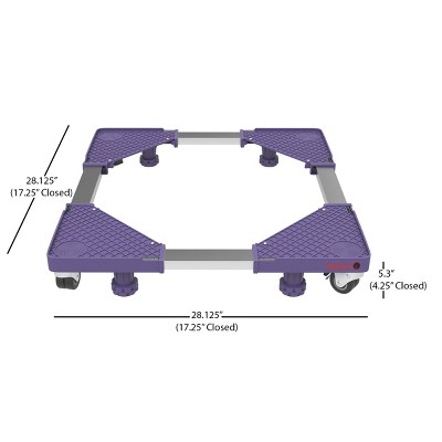 Adjustable Purple Flat Dolly with Locking Swivel Wheels