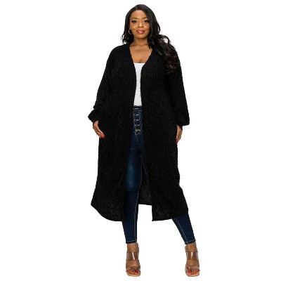 L I V D Women's Serilda Faux Feather Cardigan