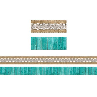 Teacher Created Resources Shabby Chic Double-Sided Border, 36 Feet (Pack of 6)