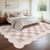 Machine Washable Geometric Checkered Living Room Rugs, Ultra Thin Non Slip Bedroom Carpet, Large Stain Resistant Dining Room Rugs - 4 of 4