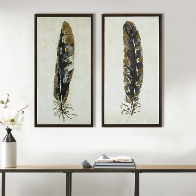 Gulches Gold Foil 2-Piece Canvas Wall Art Set - Luxe Modern Elegance