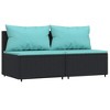 vidaXL Patio Lounge Set Black PE rattan, powder-coated steel, tempered glass - 3 of 4