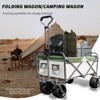 Utility Kids Wagon for Outdoor Garden Walking, Portable Beach Camping Trolley Cart with Foot Brakes, All-Terrain Collapsible Wagon for Fishing Green - 4 of 4