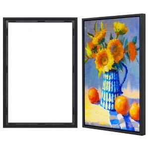 Americanflat 24x36 Canvas Floating Frame with Adhesive Strips Included - Vertical and Horizontal Floating Frame for Artwork - Canvas Frames - Black - 1 of 1