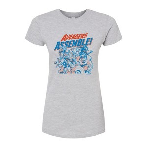 Women's - Marvel - Avengers Assemble Group Juniors Fitted Graphic T-Shirt - 1 of 3