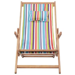 vidaXL Beach Chair Multicolor Eucalyptus wood and polyester fabric - 1 of 4