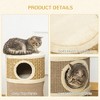 Gulches PawHut 28 Inch Cat Condo, 3 Story Cat Hideaway with Small Cat Tree for Indoor Cats, Khaki and Brown - 4 of 4