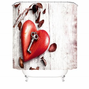 Love And Key Shower Curtains for Bathroom Waterproof Fabric Bath Curtain Durable Soft Stylish Bathroom Decor 72x72 Inch - 1 of 1