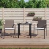 vidaXL 3 Piece Patio Dining Set with Cushions - Brown Poly Rattan and Steel Outdoor Furniture for Garden and Patio - 2 of 4