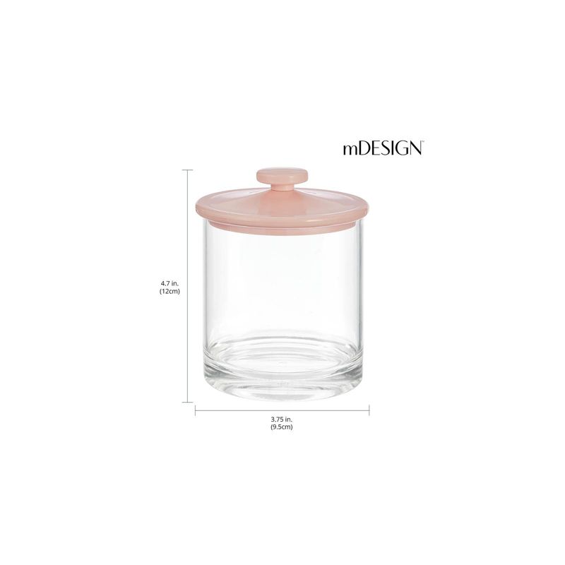 mDesign Round Acrylic Apothecary Canister Jars - 4 Pack, 4 of 9
