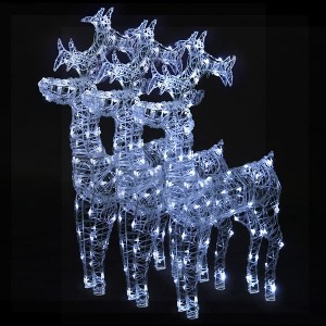vidaXL Reindeer Christmas Decoration Set of 3 Cool White Acrylic Large - 1 of 4
