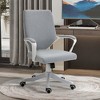 Vinsetto Mid Back Home Office Chair, Ergonomic Task Computer Desk Chair with Lumbar Back Support, Adjustable Height, and Padded Armrests, Gray - 3 of 4