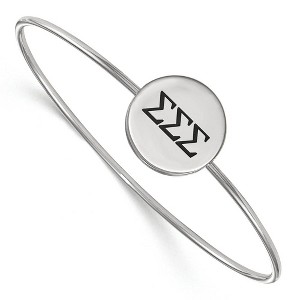 Black Bow Jewelry Sterling Silver Sigma Sigma Sigma Greek Life Bangle Bracelet 8 Inch - 1 of 3