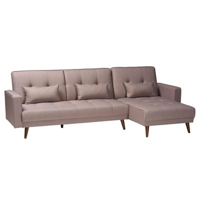 Baxton Studio Claire Fabric Upholstered Convertible Sleeper Sofa
