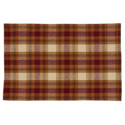 Saro Lifestyle Plaid Placemat (Set of 4 pcs), Rust