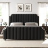 Queen Size Platform Bed Frame with 50.2" Headboard, Velvet Upholstered Bed Frame - 3 of 4