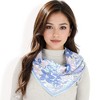 Anna-Kaci Women's Floral Printed Satin Square Scarves with Elegant Patterns and Contrast Borders for Chic and Versatile Styling - 3 of 4