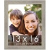 PosterPalooza | 13x16 Wide Barnwood Picture Frame, UV Acrylic, 6 Finishes - Grey, Brown, White, and Black - 2 of 4