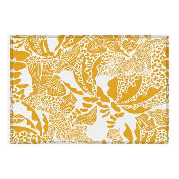 evamatise Surreal Jungle in Bright Yellow Rug - Deny Designs