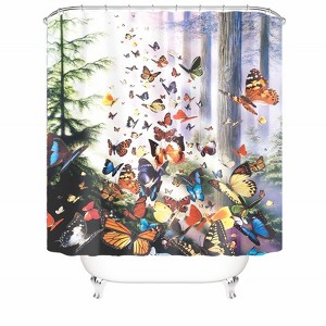 Butterfly Flying To The Forest Shower Curtains for Bathroom Waterproof Fabric Bath Curtain Durable Soft Stylish Bathroom Decor 72x72 Inch - 1 of 1