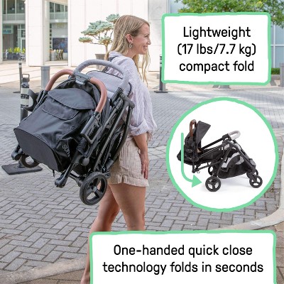Black and Gray Compact Fold Umbrella Stroller with Canopy