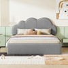 Queen Size Platform Bed Frame with Upholstered Cloud-shaped Headboard and Wooden Slats Support, No Box Spring Needed/Easy Assembly - 2 of 4