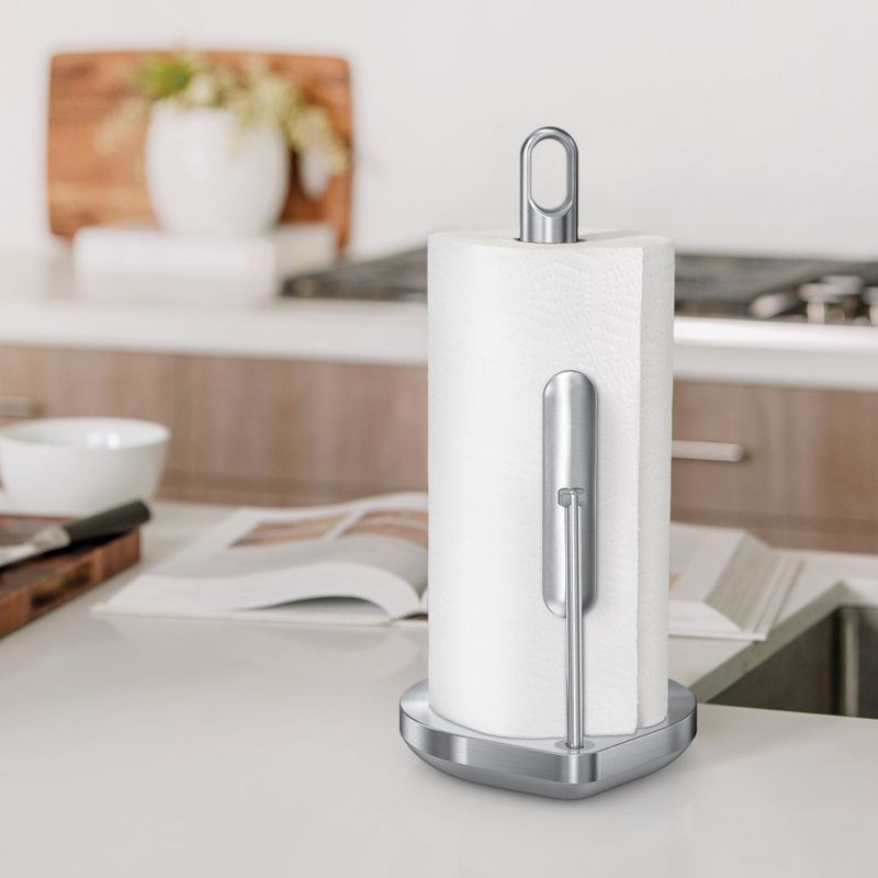simplehuman Tension Arm Standing Paper Towel Holder, Stainless Steel, 3 of 4