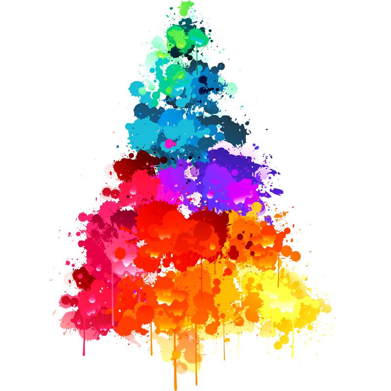 Junior's Design By Humans Colorful Christmas Tree By DesignReadyStore T-Shirt, 2 of 4