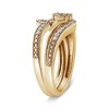 Silver 1/3ct Cttw Multi-Diamond Bypass Vintage-Style Bridal Set Ring and Band - 4 of 4