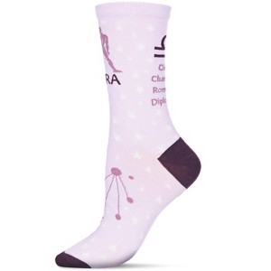 Memoi Women's Libra Zodiac Sign Crew Socks Lavender 9-11 - 1 of 4