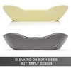 WENNEBIRD Model B Lumbar Memory Foam Support Pillow to Improve Posture with Raised Side Butterfly Design, Constance Fabric, and Removable Cover, Grey - 3 of 4