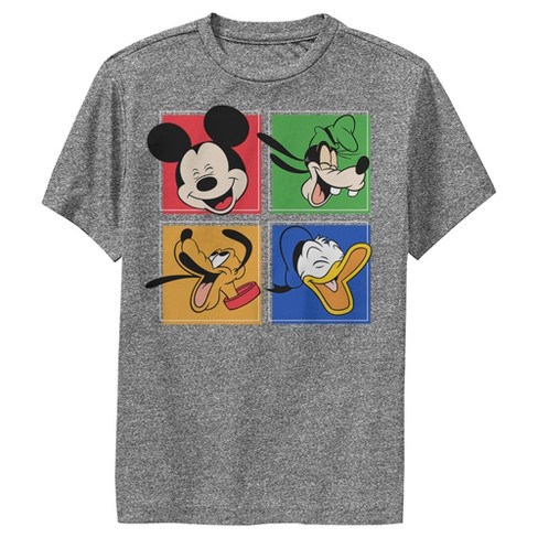 Boy's Mickey & Friends Character Grid Performance Tee - Charcoal ...