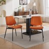 NicBex Set of 2 Mid-Century Upholstered Dining Chairs PU Leather Armless Accent Side Chairs with Metal Legs - 2 of 4