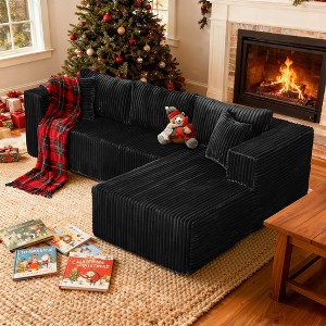 Luxurious 105" L-Shaped Cloud Sofa - Ultra Deep Modular Sectional with Plush Cushions, Perfect for Lounge & Family Room (Easy Assembly) - 1 of 4