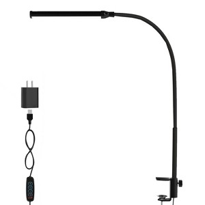 Itopfox LED Desk Lamp with Clamp, Eye-Caring Clip Light for Home Office, 3 Colors Full Brightness, Flexible Gooseneck USB Table Lamp - 1 of 4