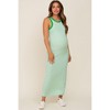 PinkBlush Green Striped Ribbed Sleeveless Maternity Maxi Dress - 4 of 4