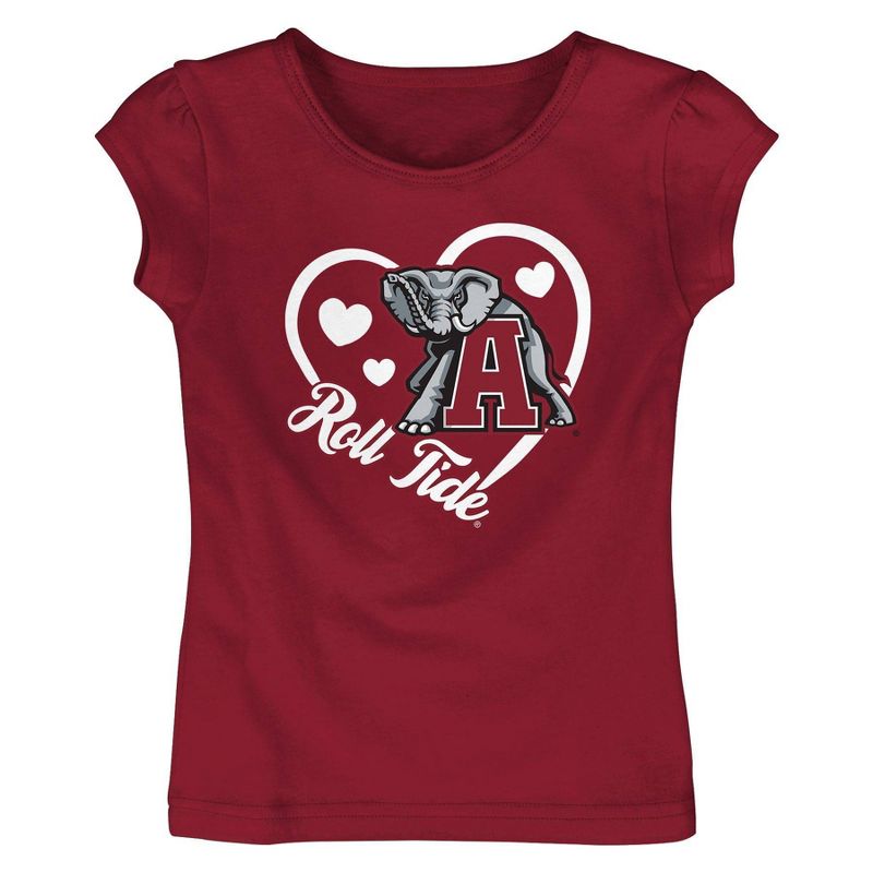 NCAA Alabama Crimson Tide Toddler Girls&#39; T-Shirt, 1 of 2