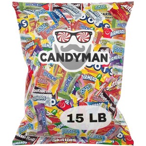 CANDYMAN Assorted Candy Variety Pack 15lbs of Bulk Individually Wrapped Pinata Stuffers - 1 of 4