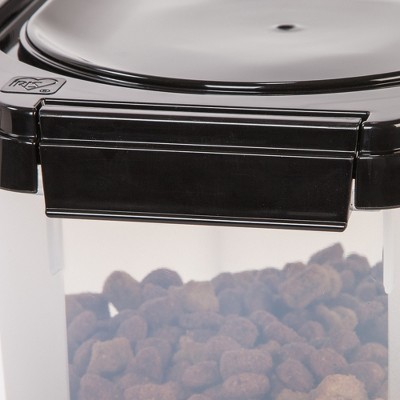 Clear and Black Airtight Plastic Pet Food Storage Container