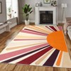 Washable Modern Colorful Rug Non Slip Low Pile Rug Soft Sun Accent Throw Floor Cover Foldable Indoor Carpet for Living Room Bedroom Playroom - 2 of 4