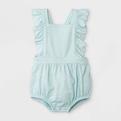 Image of Baby Girls' Textured Romper - Cat & Jack™ Mint 6-9M