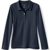 Lands' End School Uniform Kids Long Sleeve Feminine Fit Interlock Polo Shirt - 2 of 3